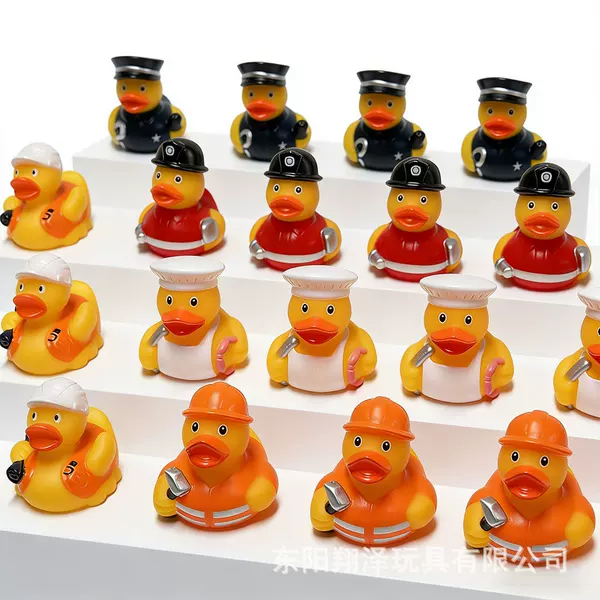 Foreign Trade Professional Duck, Police Duck, Fire Duck, Chef Duck, Construction Worker Duck, Pinch and Call Bath Toy