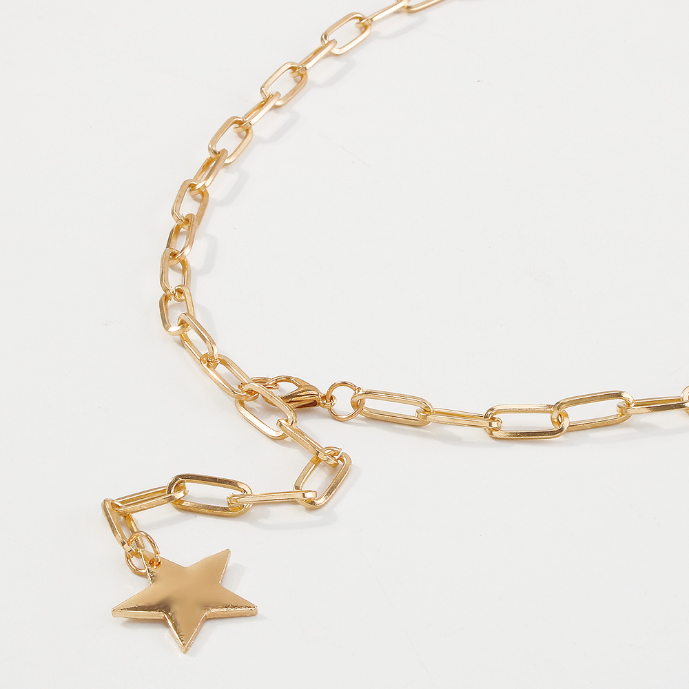 Simple Retro Irregular Geometric Long Star Necklace display picture 8