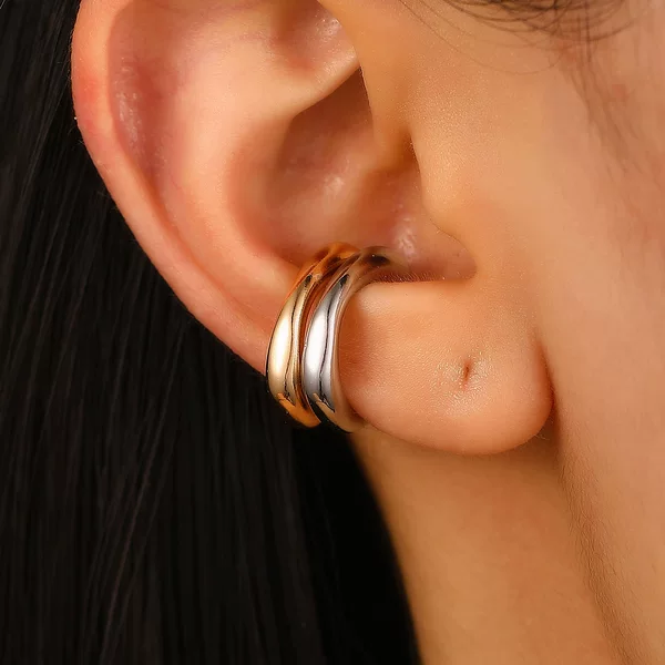 Amazon Cross-border New Thick Ring C- shaped Ear Clip Open Earrings Fashion Commuter Simple Ear-less Jewelry
