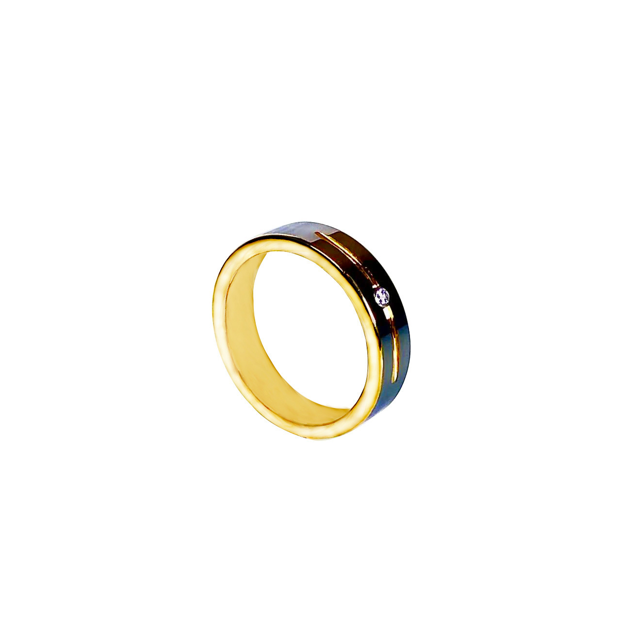 Anillo de tungsteno de acero europeo y americano al por mayor oro CNC incrustado de zircon anillo de pareja de personalidad de la calle universal image 7