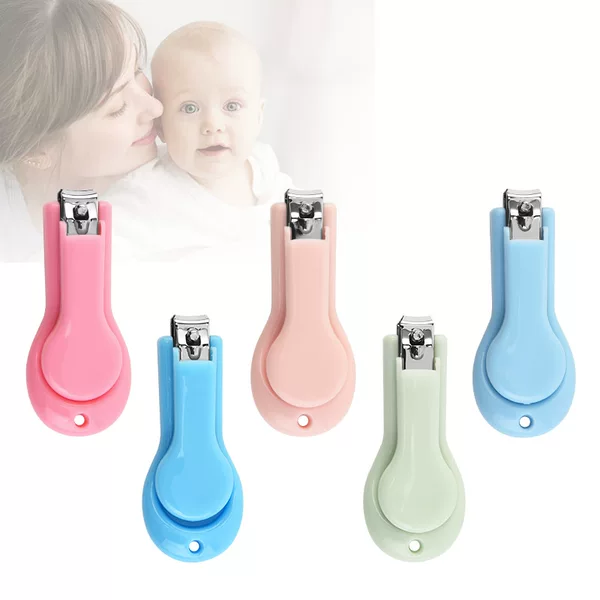 Wholesale baby nail clippers anti-splash nail clippers newborn children long pp stainless steel nail clippers knife set