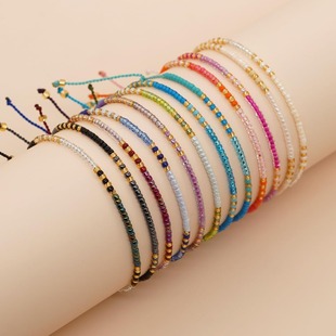 Amazon Cross-Border Best-Selling Bohemian Style Colorful Rice Bead Bracelet, Exquisite, Fashionable and Versatile, Stackable Women's Bracelet