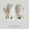 Wavy velvet gloves with letters, universal warm set, winter keep warm bag, Korean style, 2023
