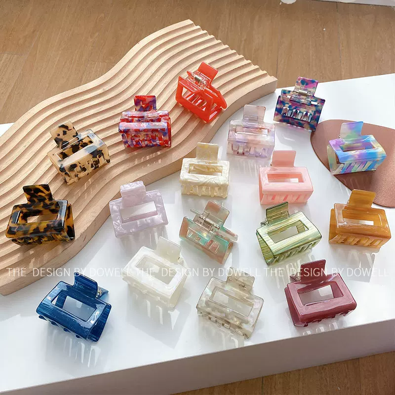 朵薇醋酸韩版时尚发饰少女气质发夹简约几何盘发抓夹顶夹发抓大号