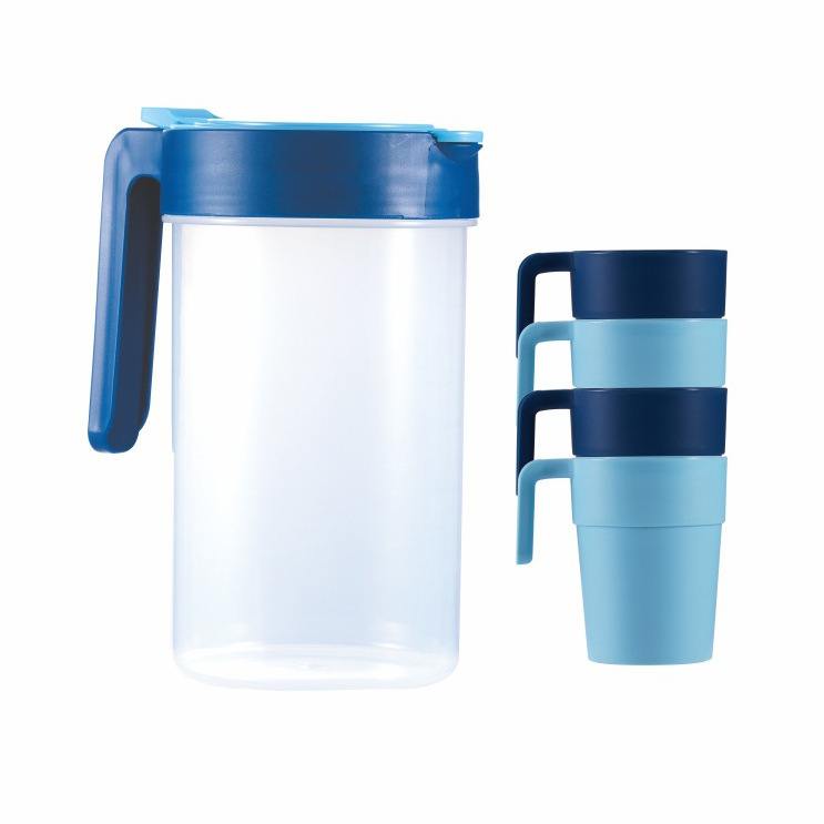 Suministro directo de fábrica de gran capacidad olla de jugo de plástico sellada botella de agua fría una olla cuatro tazas hogar traje de botella de agua fría