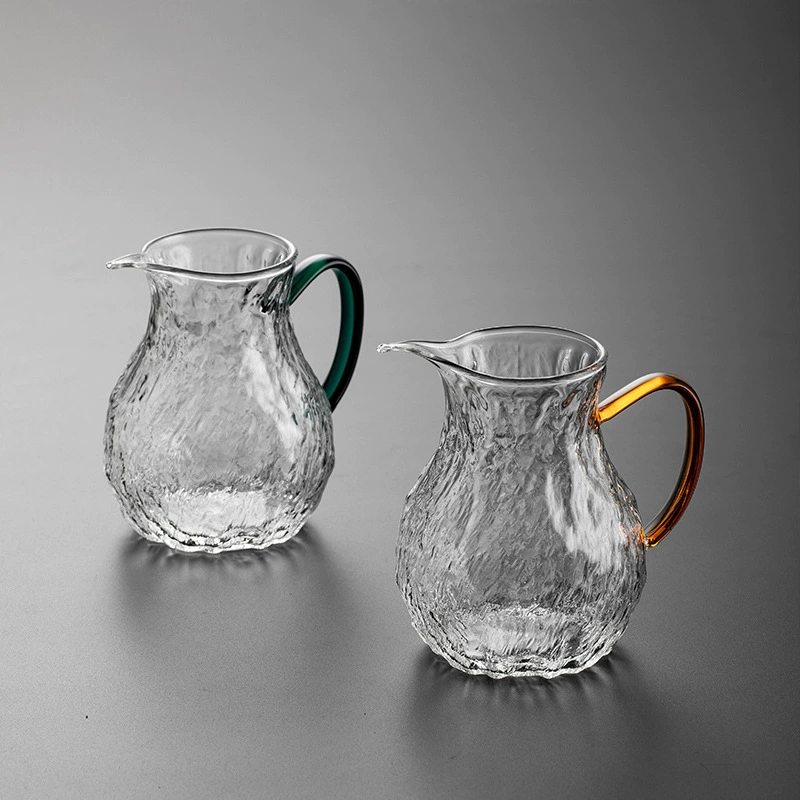 Glass Japanese tea set, capacious handle, tea cup, increased thickness