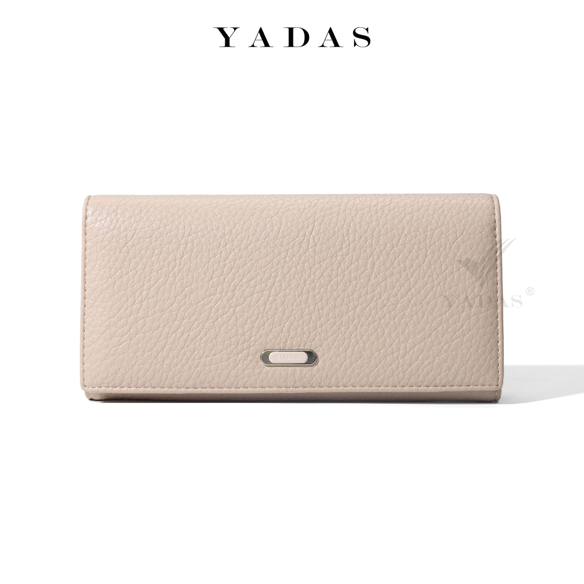 YADAS al por mayor transfronterizo estampado de lichi de moda de color sólido nuevo estilo largo de mujer con bisagras internas de alta calidad bolso de mano