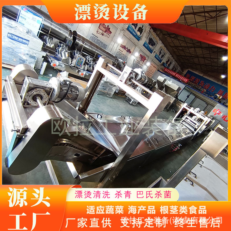 黄花菜漂烫冷流水线 青辣椒腌制漂烫杀青护色设备 预制菜加工设备