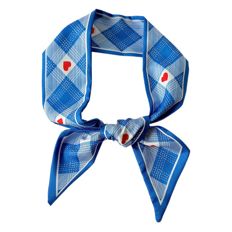 Azul larga pequeña bufanda estilo coreano todo partido pajarita corbata de pelo bolsa decoración mano regalo bufanda cinta accesorios para el cabello