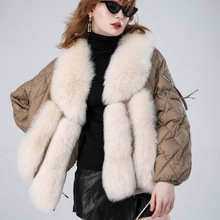 2022冬季新款歐洲站輕奢華麗狐狸毛外套法式大碼皮草羽絨服女洋氣