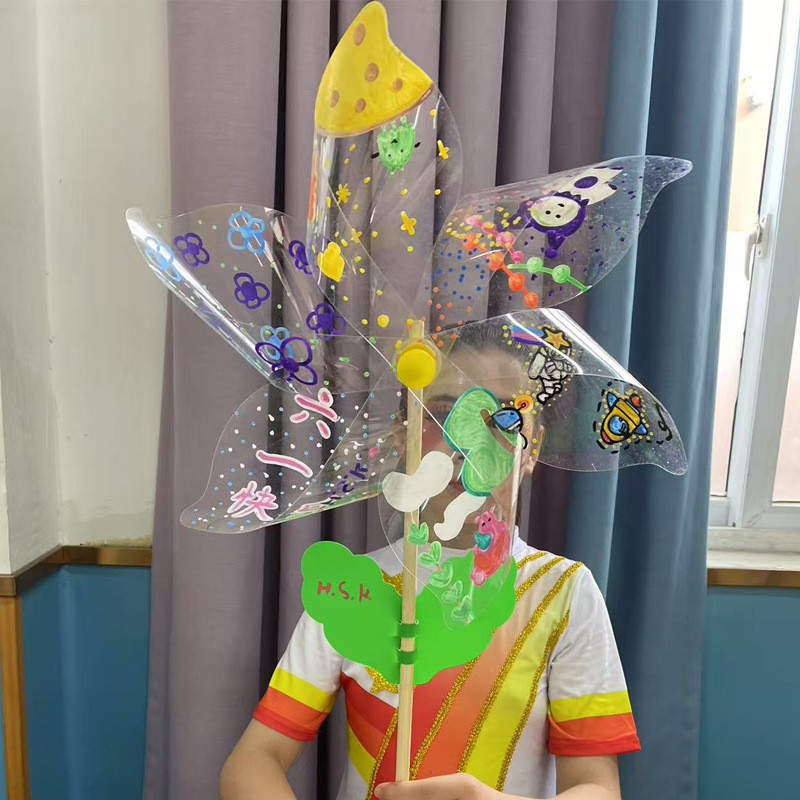 Hand-Held Transparent Windmill Stall Toys, Children's Day Gifts, Secret Code, 24-Hour Delivery