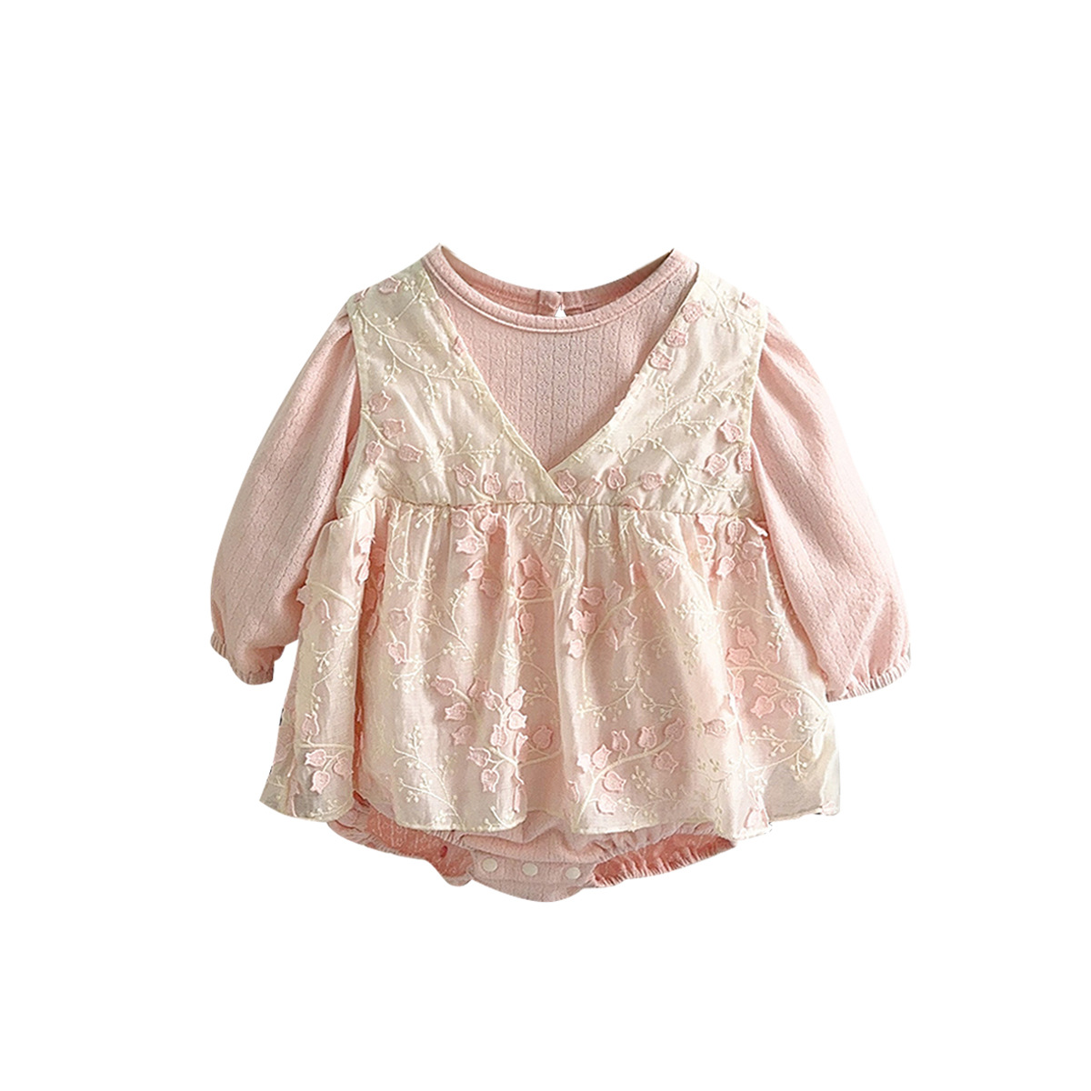 Ropa de bebé, vestido de primavera y otoño de bebé, vestido de cien días, banquete de cien días, princesa de un año, vestido falso de dos piezas, vestido