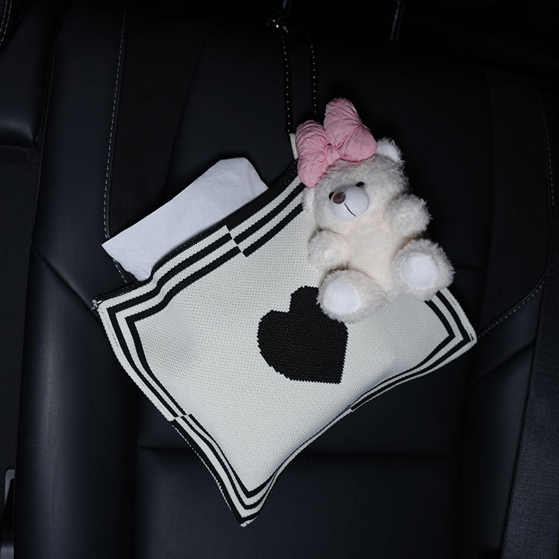 Tissue Box Doll — Biqi Bixing Car tissue box/set - love-version-pink-white-bear