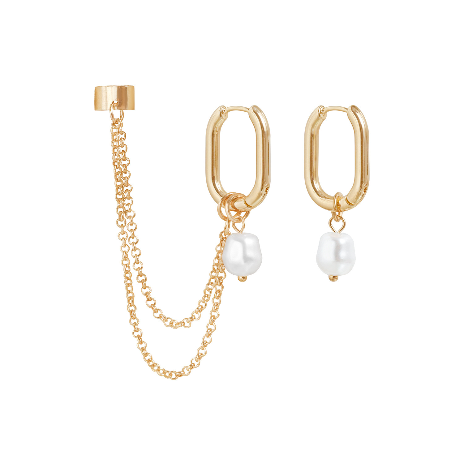 Orecchini pendenti con perle lusso clip orecchio eleganti_voghion.com