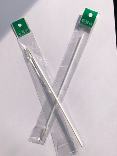 Slim straw cleaning brush