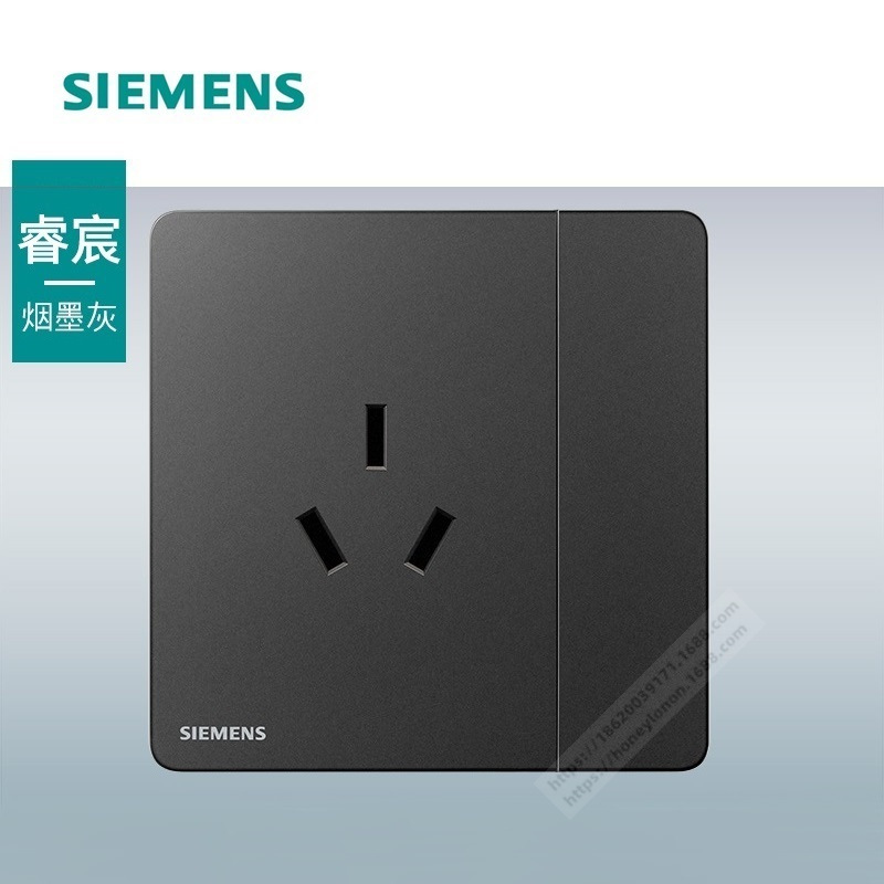 SIEMENS/西门子 睿宸系列 烟墨灰10A三极插座带开关 5UB25233NC03