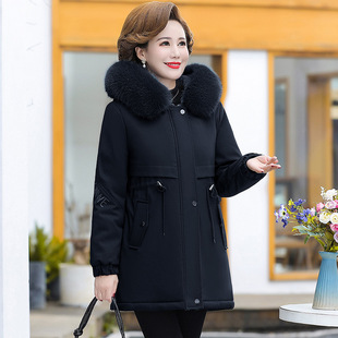 Middle-aged Mother's Pike Dress Women's Winter 2024 New Style Coat Thickened Winter Clothes Cotton-padded Coat for Middle-aged and Elderly Winter Coat
