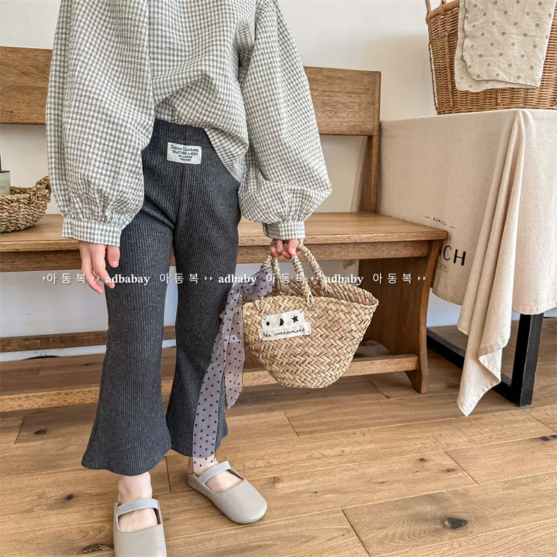 2026春季童装新款 女童春秋装喇叭裤打底裤儿童9分裤子 5026