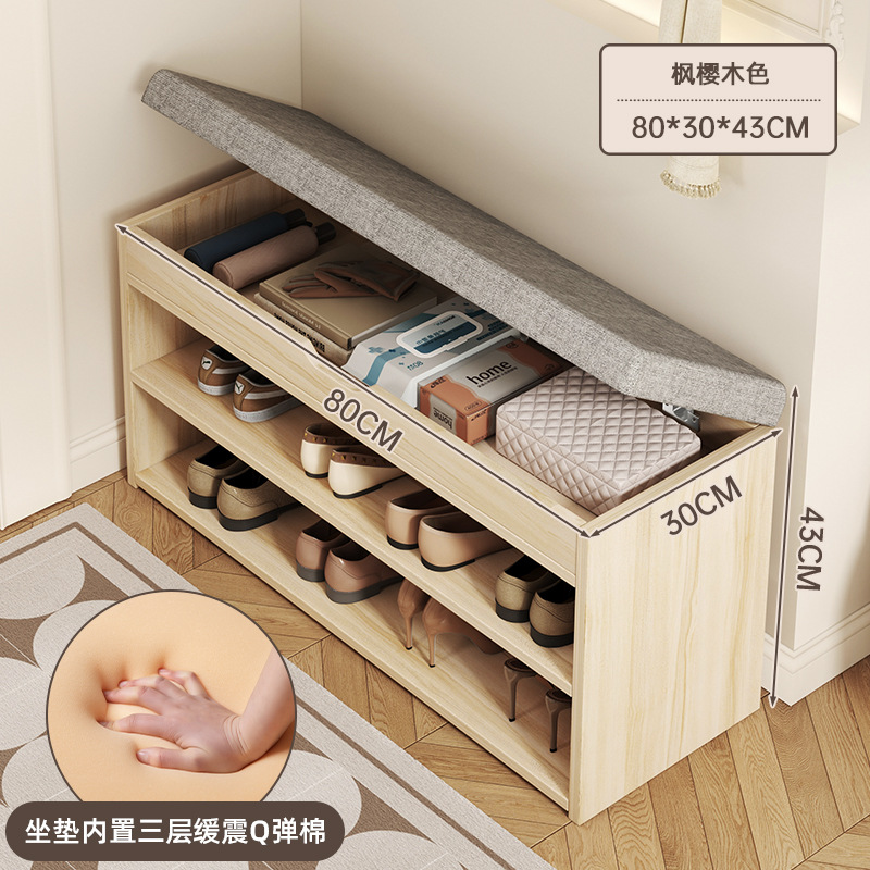 [Dimagen principal * Doble capa de tapa de tela de madera 80CM + cojín de tela gris