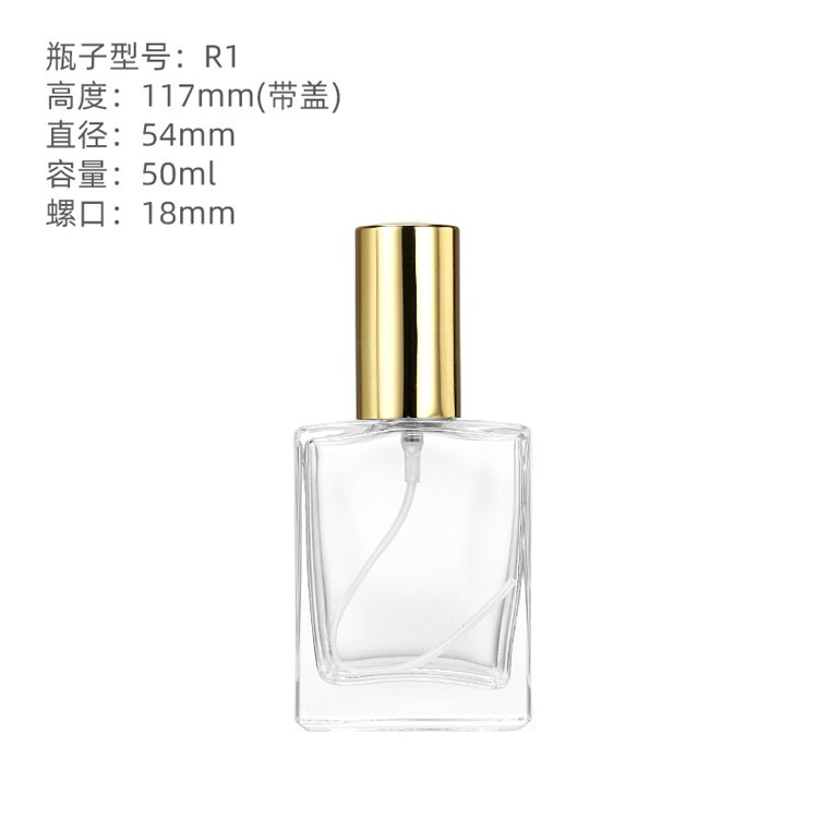 Envases de Perfume al por Mayor, Botellas de Vidrio de 30/50/100 ml, Transparentes, Hidratantes, con Pulverizador de Niebla Fina, Tapa de Rosca, Portátiles y Recargables