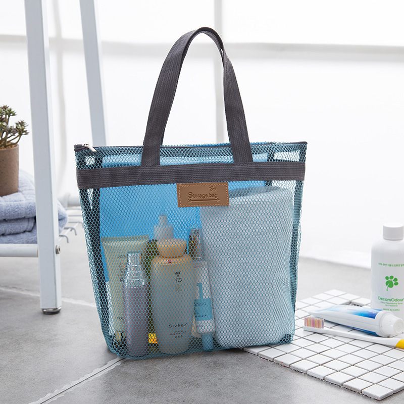 Cross-border Grid Beach Bag Wash Bag Outdoor Storage Bag Cosmetic Bag Travel Bag Children's Toy Storage Bag