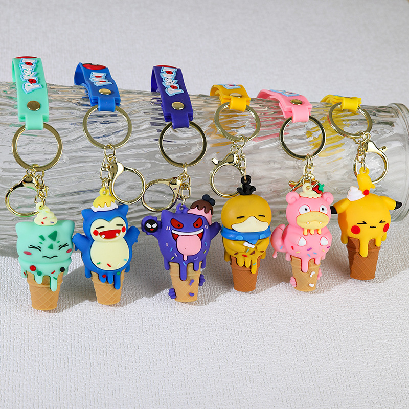 Pokemon Ice Cream Series Keychain Cute Cartoon Car Ornaments Bag Pendant Key Chain Pokemon Ice Cream Series Keychain Cute Cartoon Car Ornaments Bag Pendant Key Chain