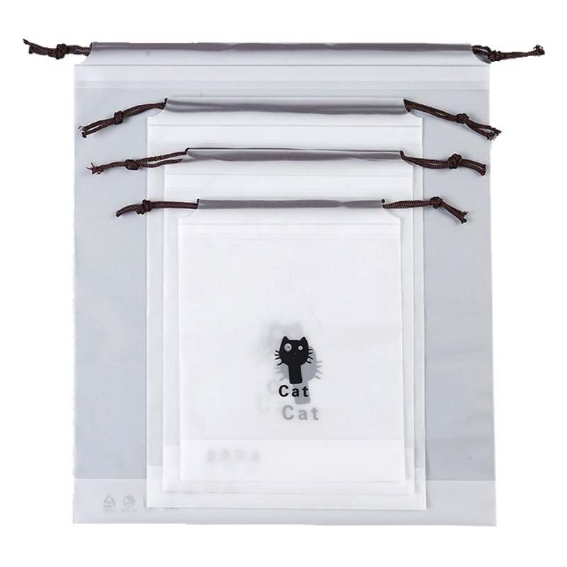 Bolso de lazo con cordón de gato negro pequeño bolsa de almacenamiento de zapatos bolsa de embalaje de ropa bolsa de viaje bolsa de embalaje portátil ventas directas de fábrica