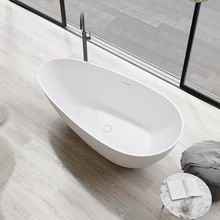 独立式家用PMMA高分子人造石浴缸酒店民宿椭圆形浴盆工厂直销