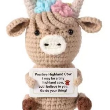Amazon新品Highland Cowプラスパワーハイランド牛人形手作りかぎ針編み感情癒し置物|undefined
