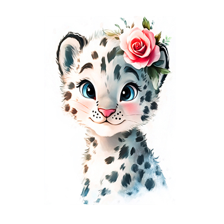 Mona Lisa Real Animal Combinado de bordado cruzado - Leopardo adorable miniaturizado de dibujos animados bordado a mano moderno minimalista image 5