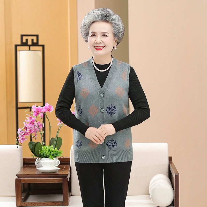 Бабушка носить новый осенне-зимний жилет пальто плюс размер мать носить жилет 60-70 лет старая леди внутренняя одежда