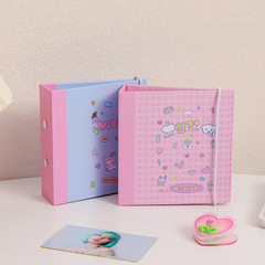 Korean cartoon A8 three-hole expandable album girl star collection paper card album one grid 3-inch storage album for girls