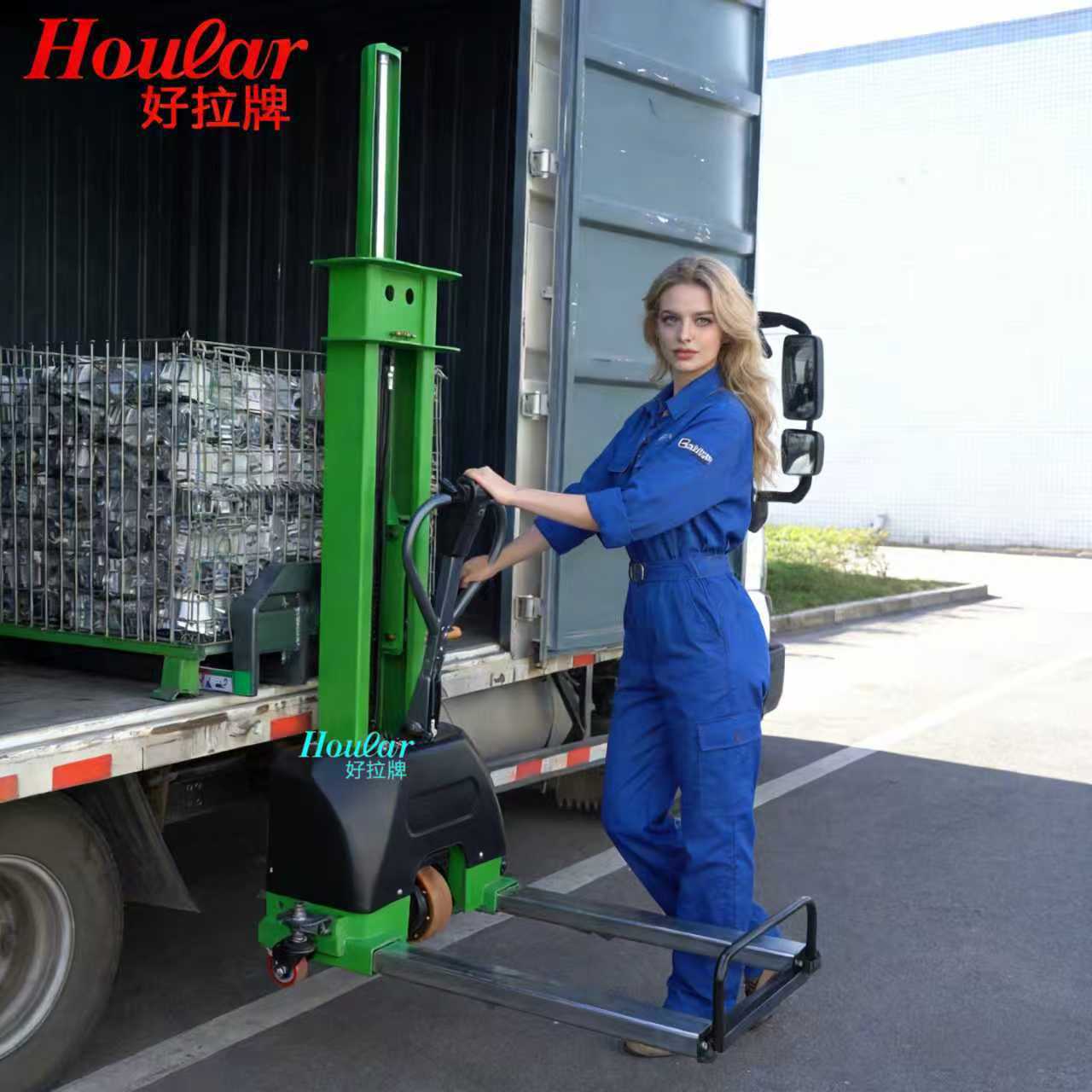 随车走轻松半电动自体登高车CDD05Z便携式叉车装卸货电动堆高车