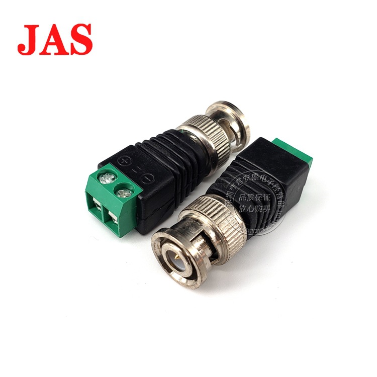 现货监控配件免焊螺丝BNC转绿色端子Q9视频BNC接头