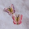 Two-color double-layer Chinese hairgrip with butterfly, sophisticated children's small bell, hair accessory, floral print, with embroidery, Chinese style, gradient
