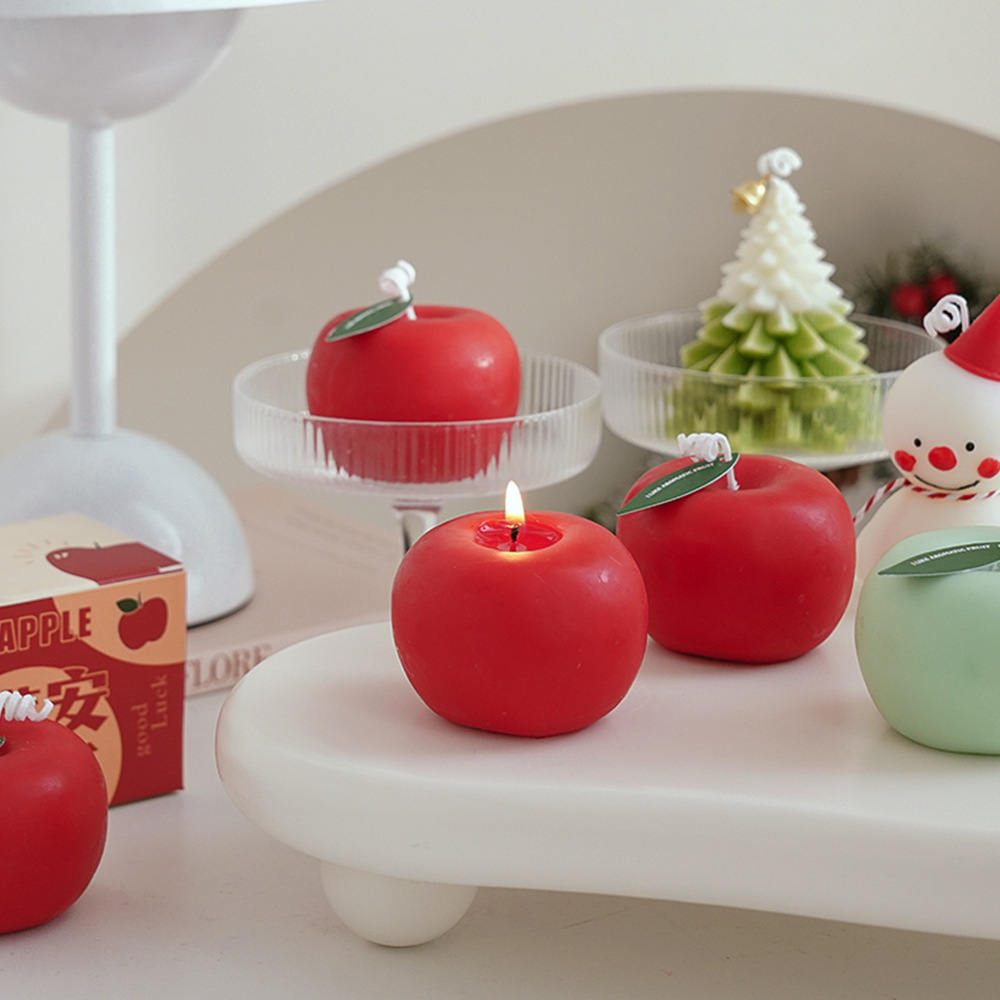 Wholesale Apple Shape Aromatherapy Souvenir Gift Handmade Fragrance Christmas New Year Simulation Apple Aromatherapy Candle
