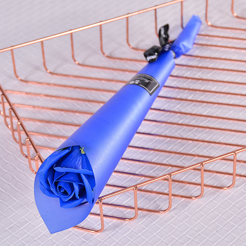 로즈-사파이어 블루 플라워 + 사파이어 블루 페이퍼