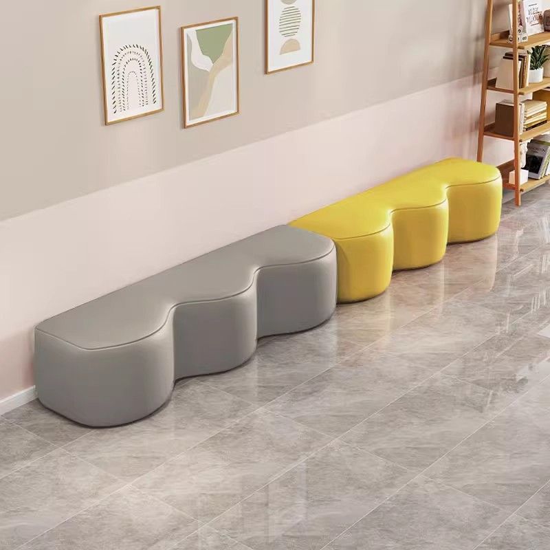 Reception sofa for rest area, long wavy creative small sofa, simple waiting area, training institution sofa stool