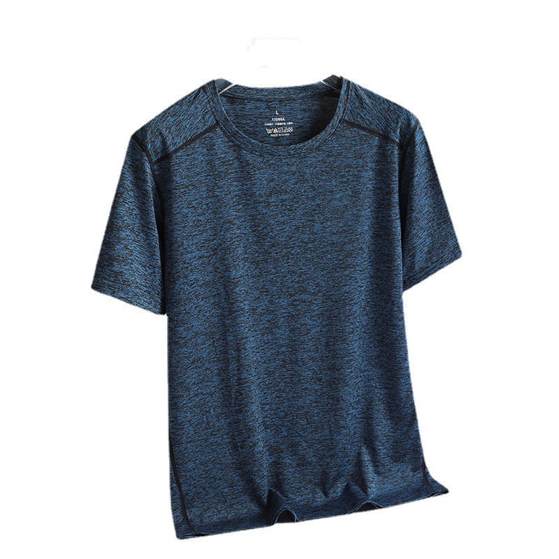 Camiseta de manga corta de seda helada de talla extra grande para hombre, estilo casual moderno, de ajuste holgado, de secado rápido, versátil, sin necesidad de planchado.