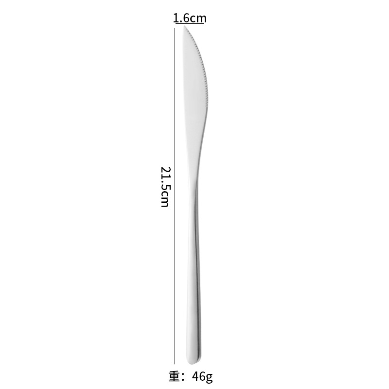 Cuchillo de acero inoxidable, tenedor y cuchara de postre coreano café mango largo revolviendo cuchara hogar comiendo cuchara vajilla de acero inoxidable