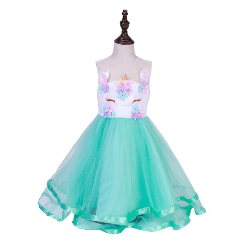 Navidad ropa para niños suministro transfronterizo nuevo vestido de las niñas vestido de vacaciones Unicornio ropa para niños vestido de los niños