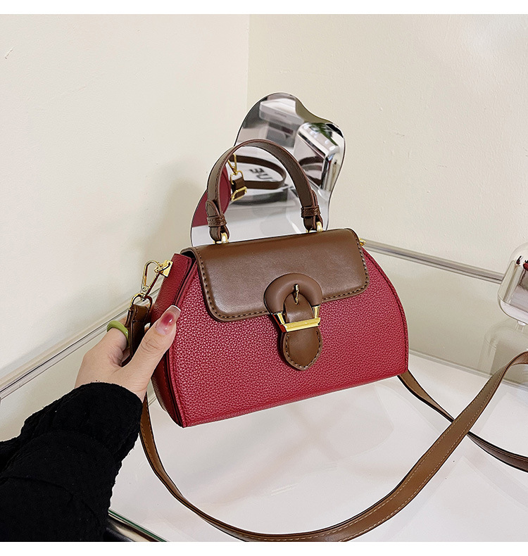 Versatile Women Colour-blocking Shoulder Bag For Work And Commuting_voghion.com