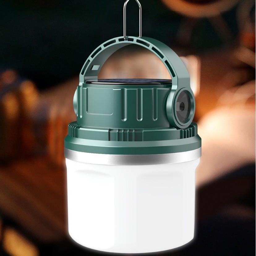 Transfronterizo al aire libre portátil de gran capacidad lámpara de camping multi-función solar recargable lámpara de camping lámpara de iluminación de emergencia