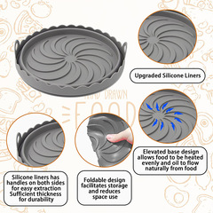 Air Fryer Silicone Pot Air Fryer Foldable Silicone Pan Food Grade Baking Tray