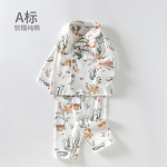 婴幼儿新款A类套装休闲全棉针织大码宝宝睡衣松紧四季款家居服