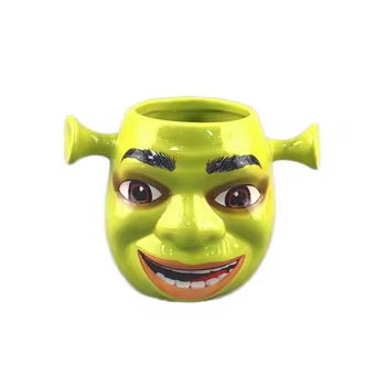 Fiesta de baile de Halloween Taza de cerámica Taza Shrek Dibujos animados Máscara de anime Verde Cara completa Adornos de figuras