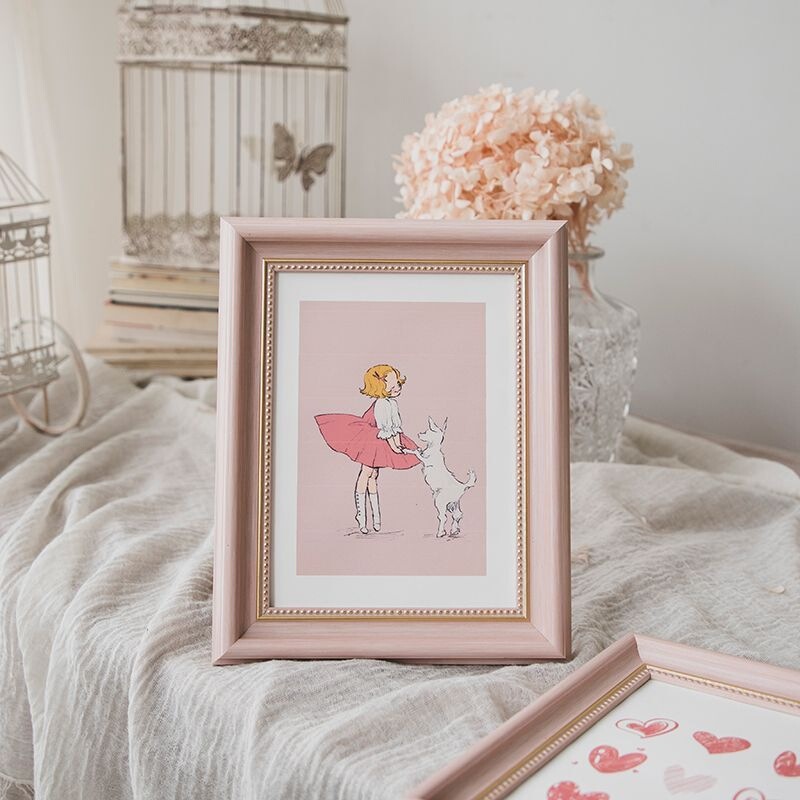 Ins-style hanging pink photo frame for wall hanging 5inch Square photo frame for children's photos, classic, light luxury, high-end Ins-style hanging pink photo frame for wall hanging 5inch Square photo frame for children's photos, classic, light luxury, high-end
