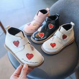 Girls' Shoes Children's Short Boots 2023 New Spring and Autumn Little Princess Genuine Leather Black Single Boots British Style Leather Boots