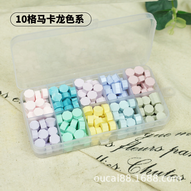 Fuego pintura cera grano traje de color mezclado 24 caja de cuadros de color ocho lados fuego pintura sellado cera fuego pintura sello cera grano fábrica al por mayor