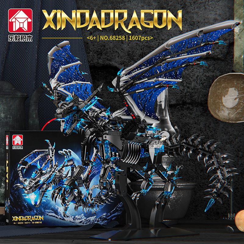 Le Yi 68257-8 Dragón de Fuego, Dragón de Hielo, Dragón Guardián Gigante, Bloques de Construcción Móviles, Juguete de Año Nuevo, Caja de Regalo, Bloques de Construcción image 8